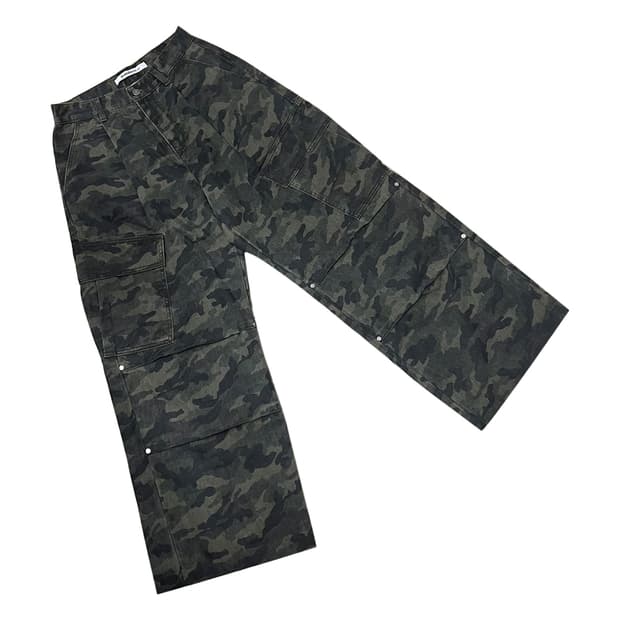 어반드레스 사이드 빅 카고 밀리터리 와이드 카모 팬츠 XS