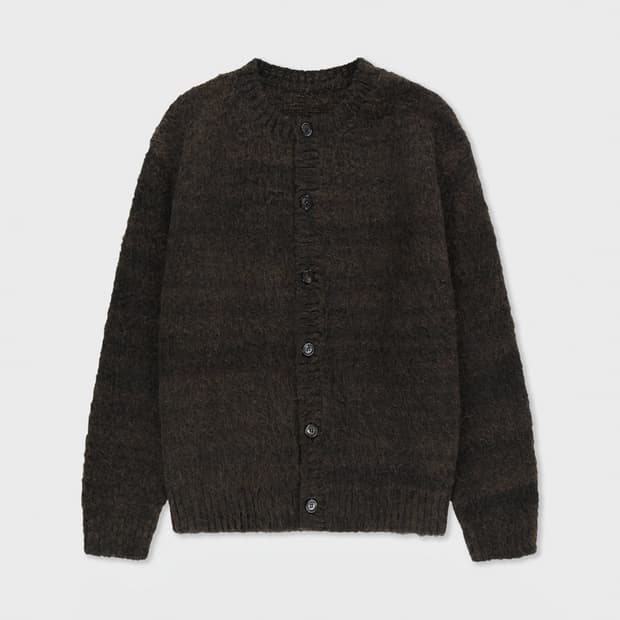 벨리에 브러쉬드 탐 가디건 - 블랙 브라운 5(105)