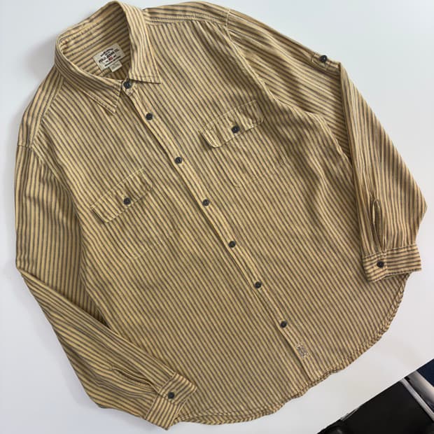 Polo jeans 폴로 진스 베이지 스트라이프 아이언 버튼 셔츠