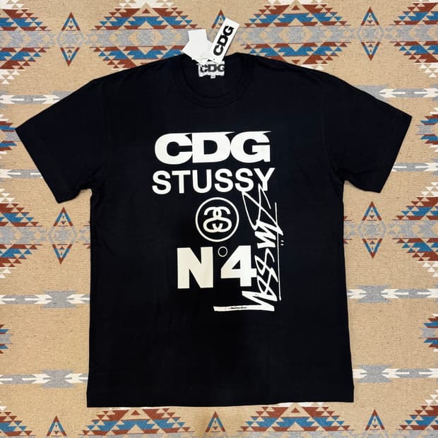 [XXL] CDG x 스투시 티셔츠 블랙