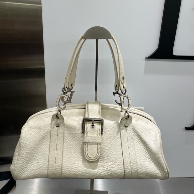 빈티지 디올 볼링백 화이트백