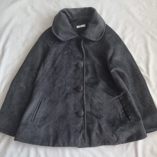 빈티지 모리걸 하구미 그레이 케이프 망토 코트