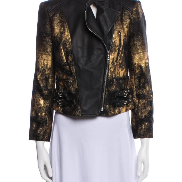 뉴욕 디자이너 브랜드 이갈 아즈로엘 블랙/골드 바이커 자켓 4사이즈