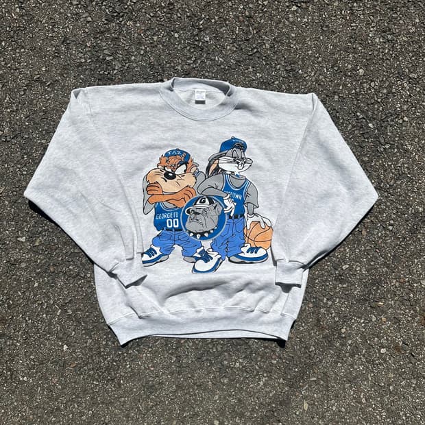 빈티지 90s 루니툰즈 조지타운 호야스 스웻셔츠