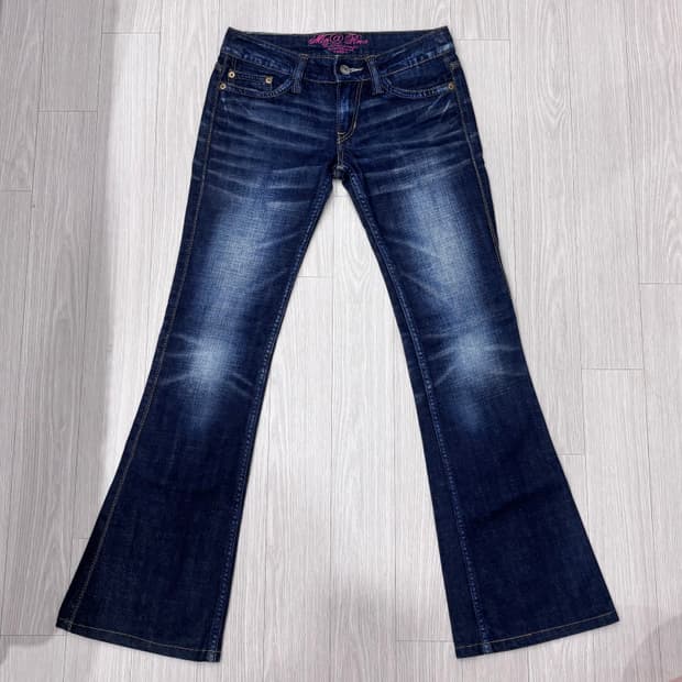 y2k 빈티지 워싱 데님 로우라이즈 부츠컷 청바지