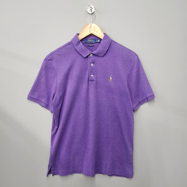 폴로 랄프로렌 클래식핏 반팔 카라티 퍼플