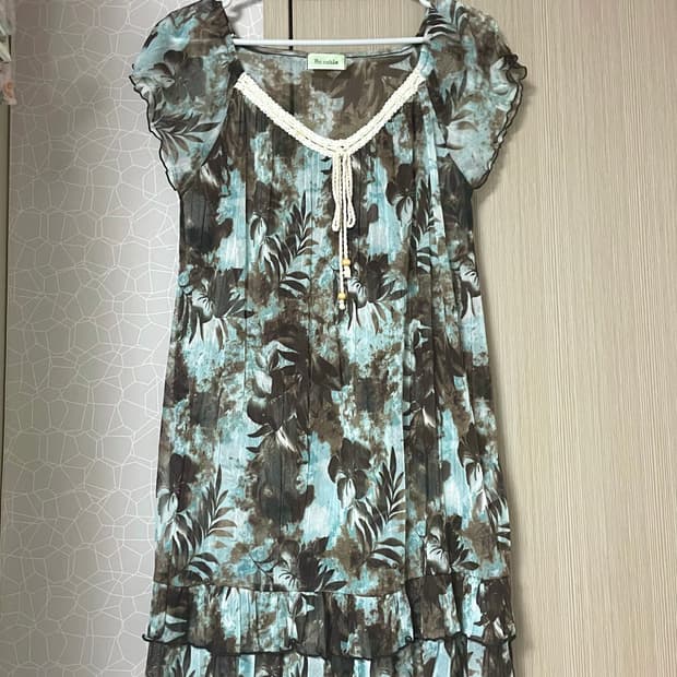 크로쉐 프릴 원피스 | 크로셰 민트초코 히피 페어리 블라우스 로사체리 깔