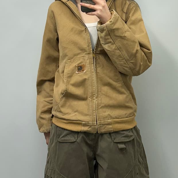 칼하트 OG 가죽탭 후드 엑티브 워크 자켓