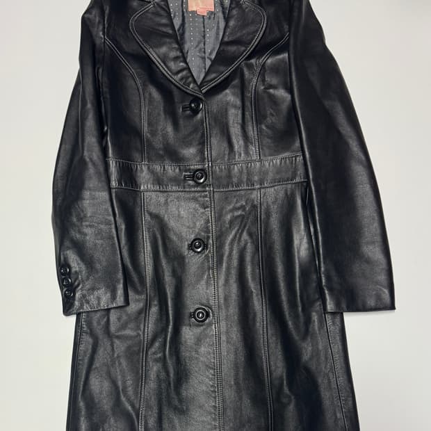 여성 에셀리아 빈티지 양가죽 코트 자켓 55 블랙