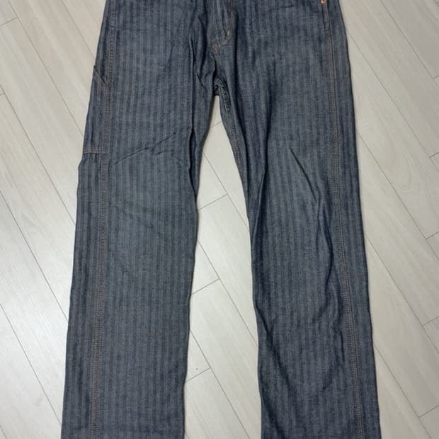 Hysteric Glamour Kinky 헤링본 스트라이프 데 님 팬츠
