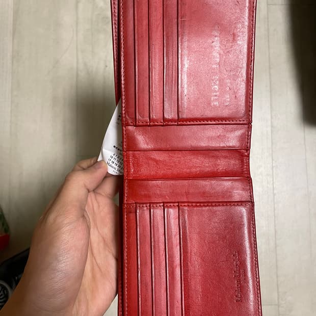 마르지엘라 11에디션 블랙 레드 3단 반지갑