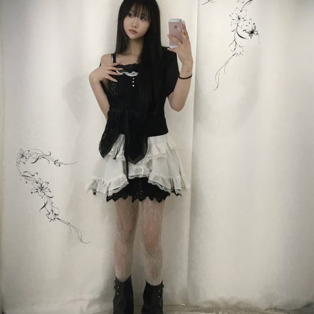 데일리 고스고딕 페어리 무채색 공겜여주깔 코디세트