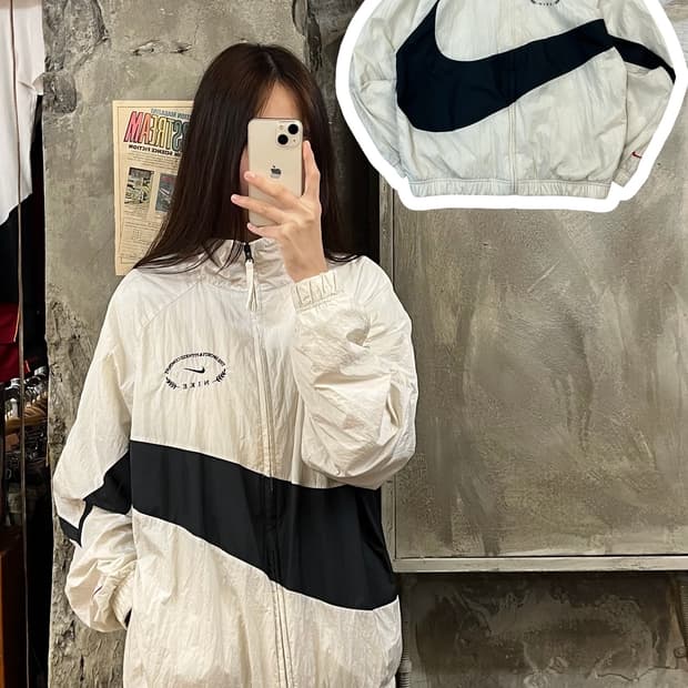나이키 바람막이 화이트 L #csz665