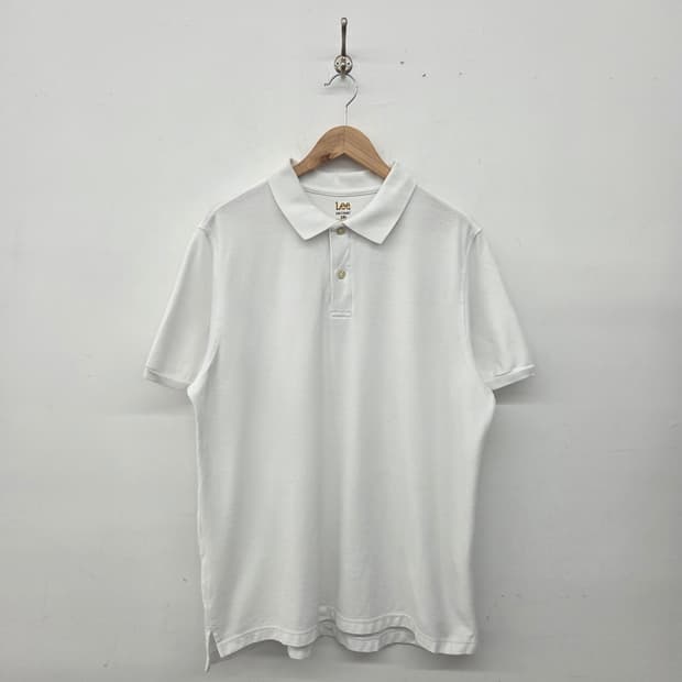Lee 리 유니폼 반팔 폴로티 화이트 남2XL