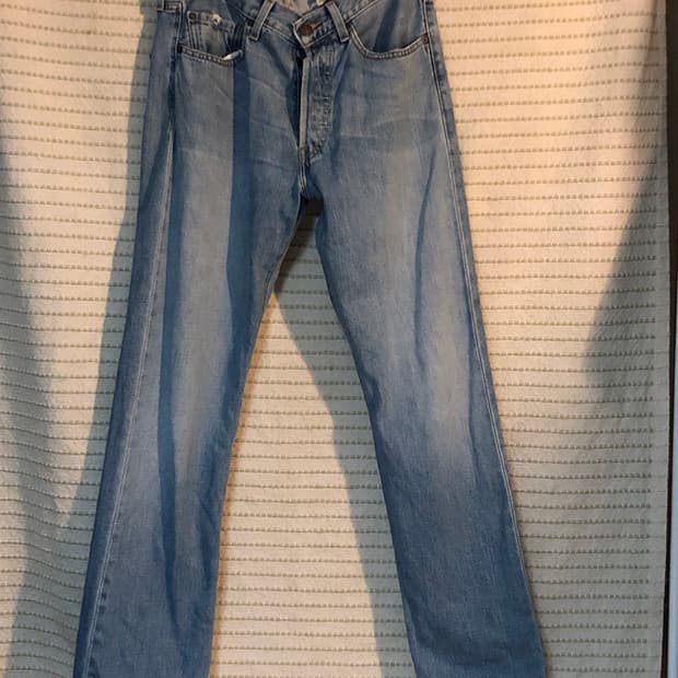 빈티지 리바이스 501 연청 데님 일자핏 청바지 32x32