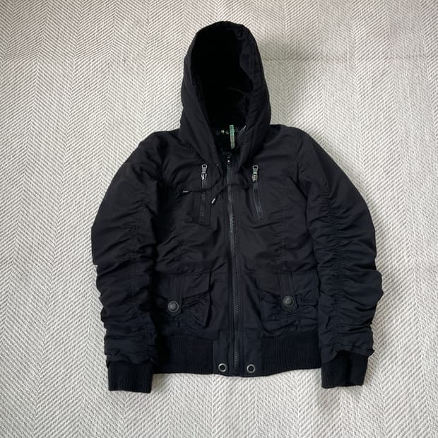 H.cmii 셔링 블루종 자켓 y2k goa 