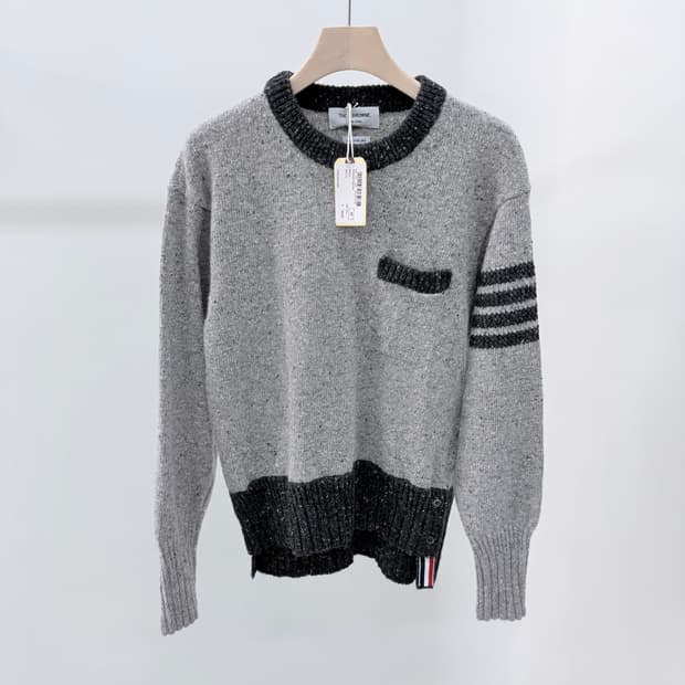 [미사용/42] 톰브라운 사선완장 여성 모헤어 트위드 니트