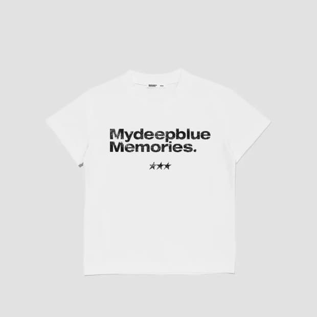 택o)마이딥블루메모리즈 반팔 WOMAN MM TEXT CROP TEE 