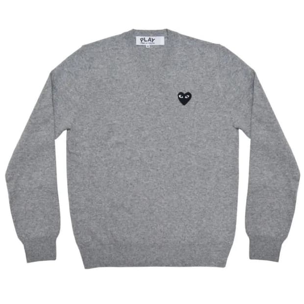 꼼데가르송 그레이 블랙와펜 니트