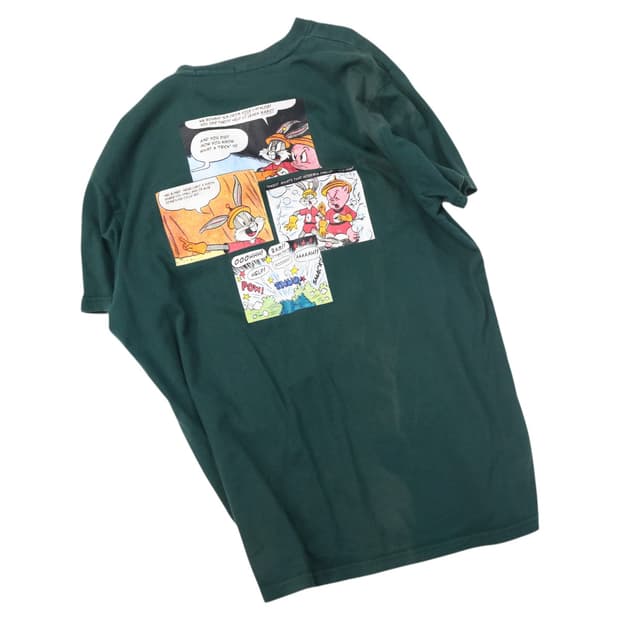 루니툰 빈티지 벅스바니 그래픽 그린 반팔 티셔츠 (L)