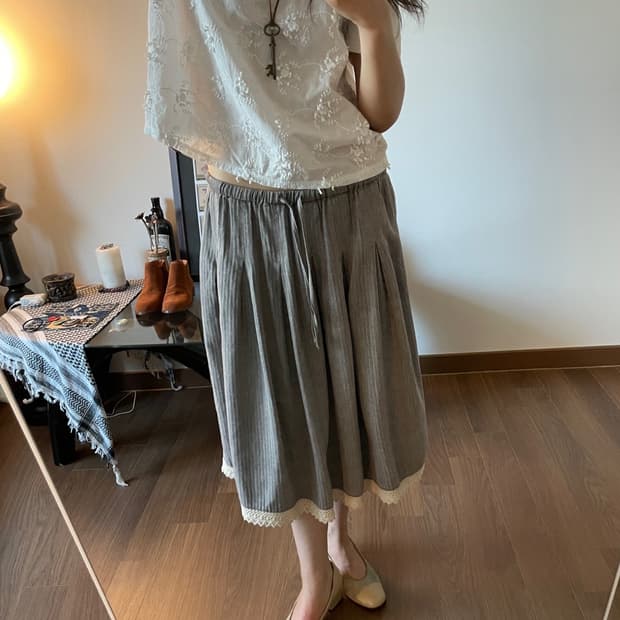 herringbone long skirt