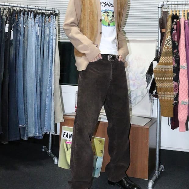 schott 브라운 코듀로이 팬츠