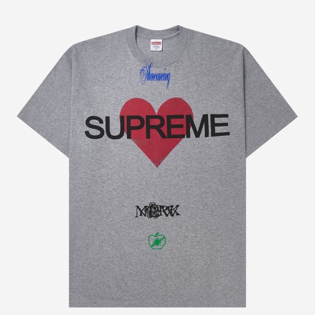 Supreme 어나운싱 티셔츠 그레이 M
