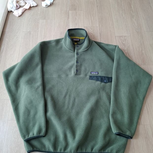 L 파타고니아 신칠라 헤비웨이트 플리스 풀오버 올리브 카키 그린