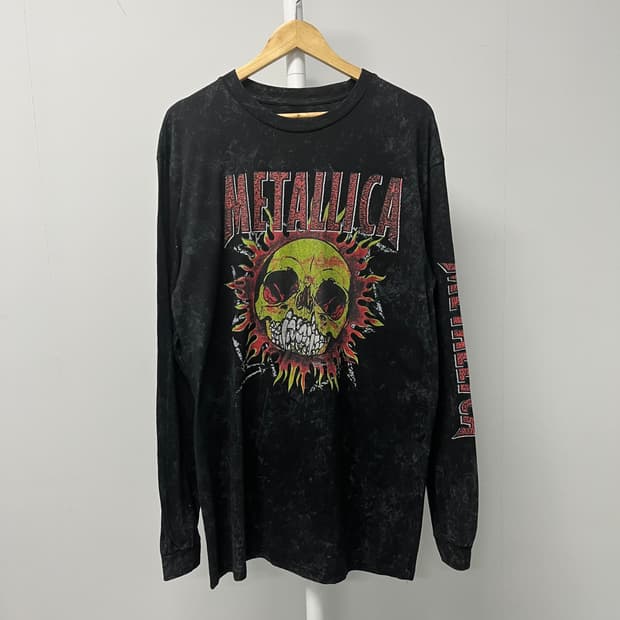 [XL] 메탈리카 스톤워싱 스컬 롱슬리브 긴팔티 빈티지 티셔츠