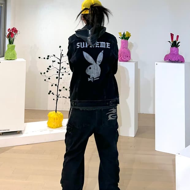 14SS 슈프림 플레이보이 데님 자켓 블랙