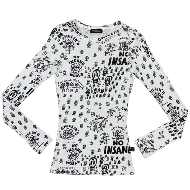 히스테릭 글래머 아카이브 평화를 향한 메세지 롱슬리브 티셔츠