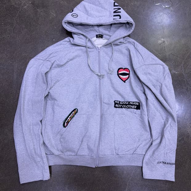 커버 피스빌더 패치 디자인 후드집업 그레이 M