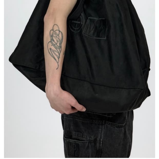 Mpa Big Bag black 스웨이드 백