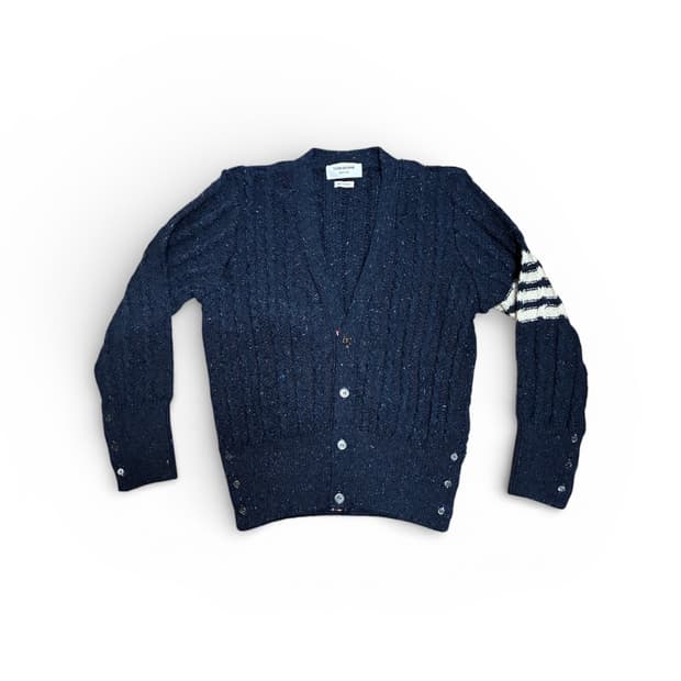 [새상품] 톰브라운 도네갈 트위스트 케이블 사선 클래식 브이넥 가디건 3