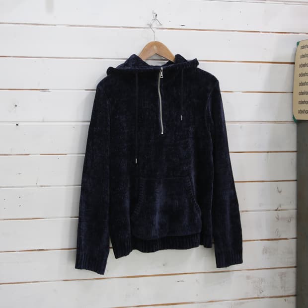 (착용컷) COMME CA COMMUNE 하프 집업 후드 티셔츠 (L)