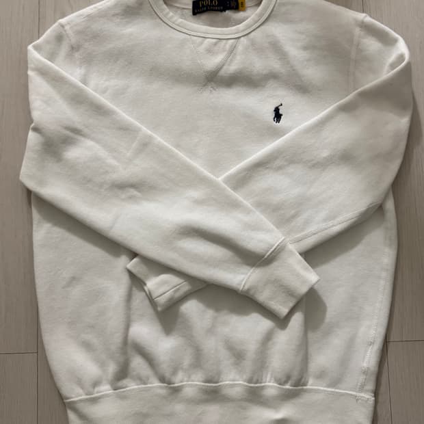 새상품 폴로 기모 맨투맨 화이트 QR정품