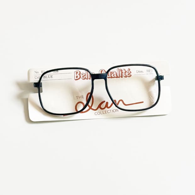 80s ALAN 블루 뿔테 레트로 스퀘어 빈티지 안경