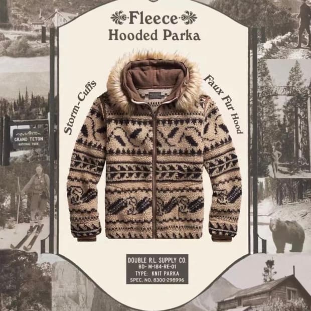 rrl 웨스턴 후리스 파카 L