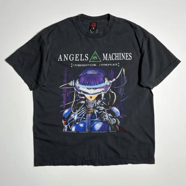 Selected USA 공각기동대 그래픽 코튼 반팔 티셔츠 R1397