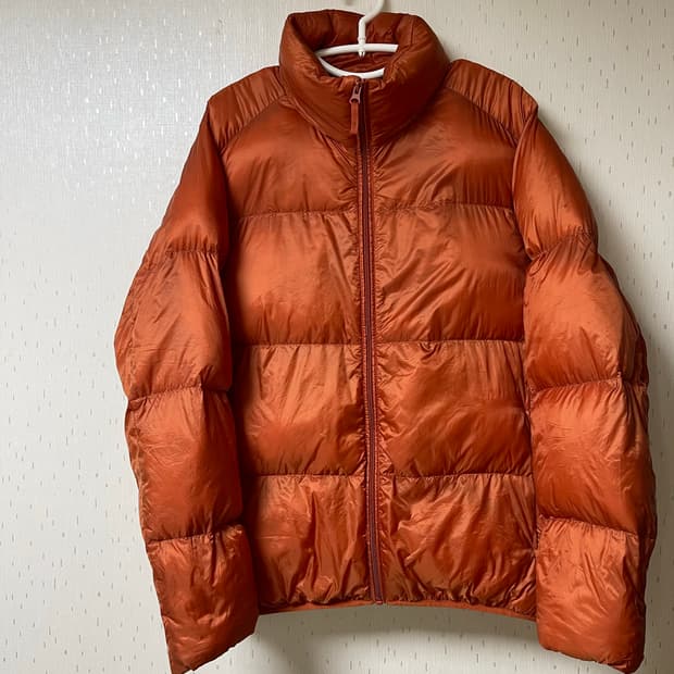 유니클로 정품 울트라 라이트 다운 패딩자켓 오렌지 L