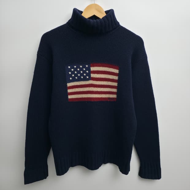 [M] 폴로 랄프로렌 성조기 니트 네이비