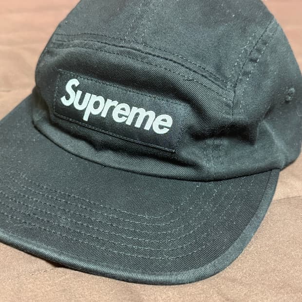 슈프림 워시드 치노 트윌 캠프캡 블랙