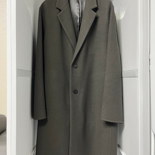 솔리드옴므 23fw 다크그레이 캐시미어 핸드메이드 코트 48사이즈