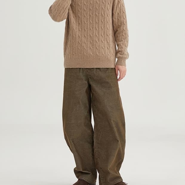 스파오 벌룬핏 코듀로이 팬츠 32 브라운 / 새상품