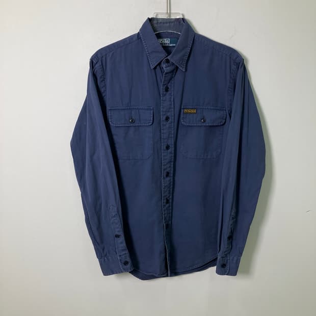 폴로 랄프로렌 네이비 코튼 워크 셔츠 S