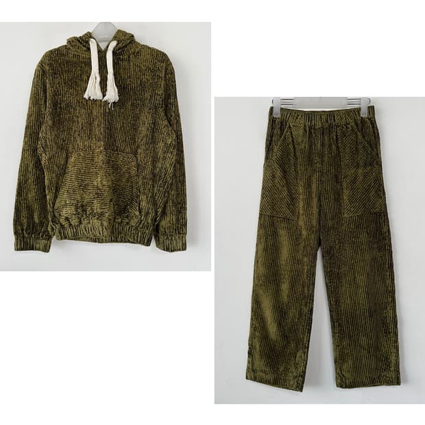 에리카 카발리니 코듀로이 후드 팬츠 set