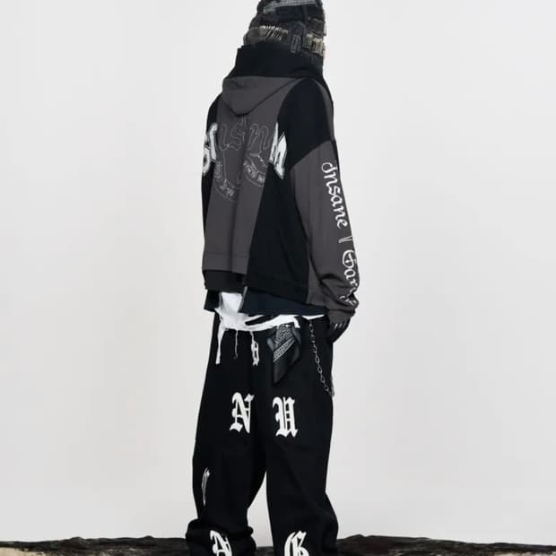 XL 스키즘인듀싱 레터링 패치 블랙진