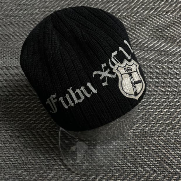 00s FUBU y2k 패치 로고 비니 블랙 y 4697