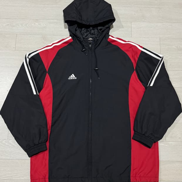 [100] 아디다스 올드스쿨 검/빨 빅로고 후드점퍼 
