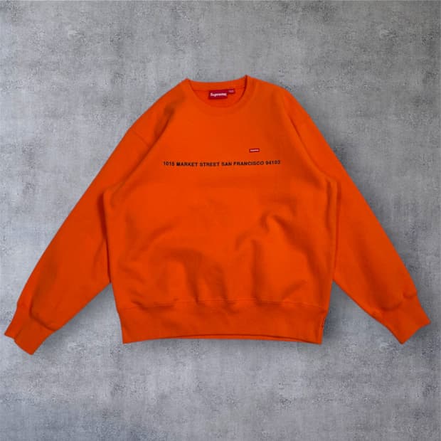 슈프림 Supreme 오렌지 샌프란시스코 스몰 박스 크루넥 맨투맨 M